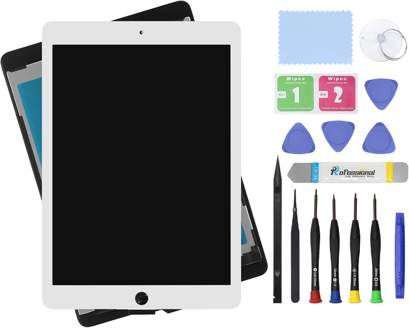 ARUISIFX استبدال شاشة LCD بحجم 9.7" لجهاز iPad Air 2 الجيل الثاني A1566 A1567 مجموعة إصلاح متميزة (أبيض) - Image 1